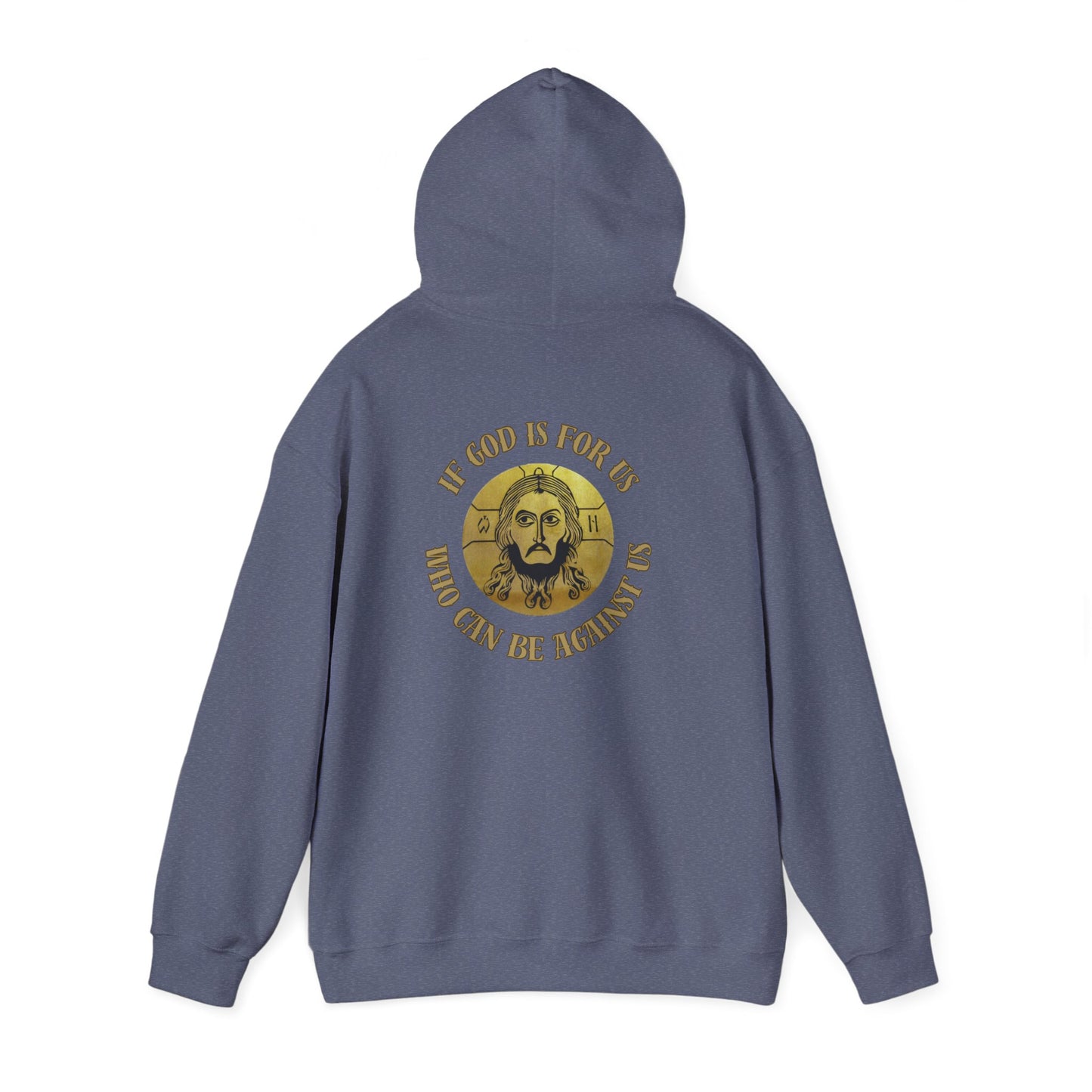 Faith-Inspired Jesus if God is for us !Unisex Hooded Sweatshirt, Cozy Christian Apparel, Religious Gift, Spiritual Hoodie, Bible Verse Sweatshirt