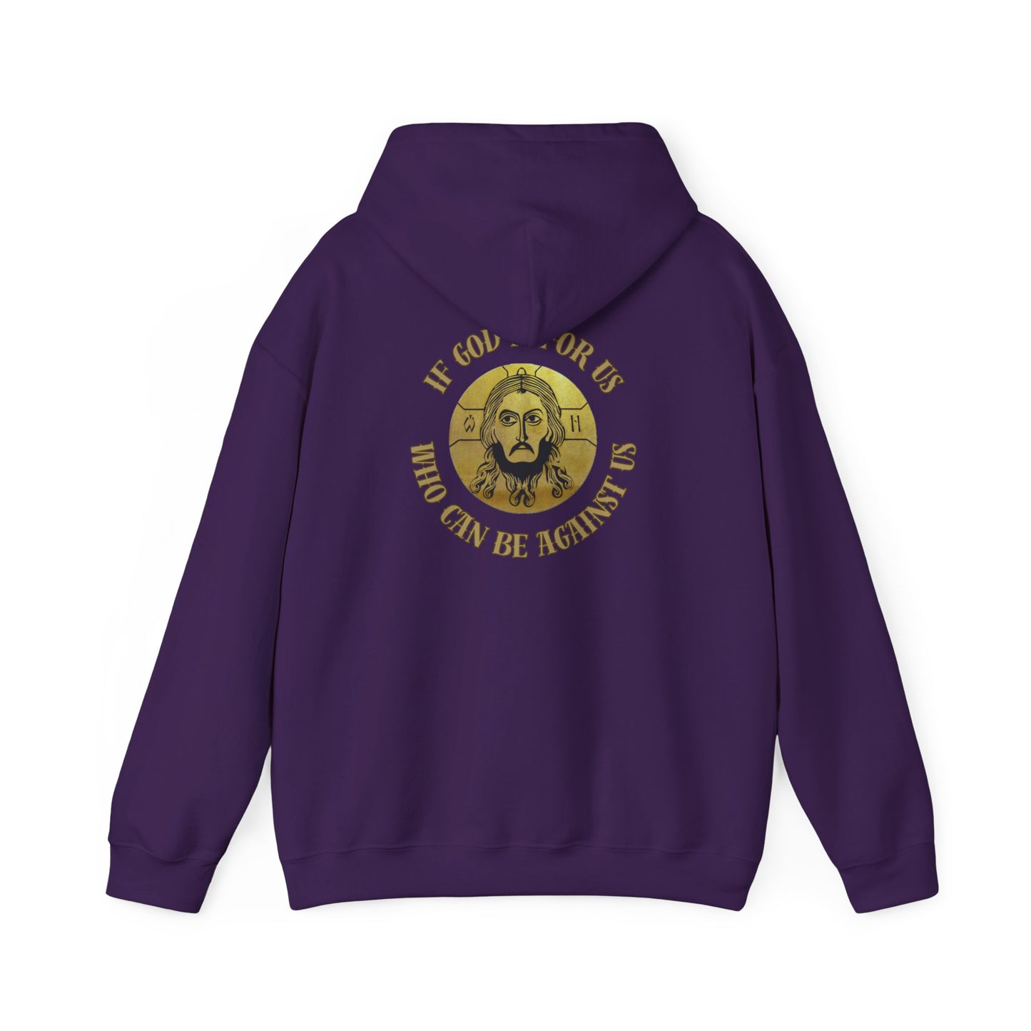 Faith-Inspired Jesus if God is for us !Unisex Hooded Sweatshirt, Cozy Christian Apparel, Religious Gift, Spiritual Hoodie, Bible Verse Sweatshirt