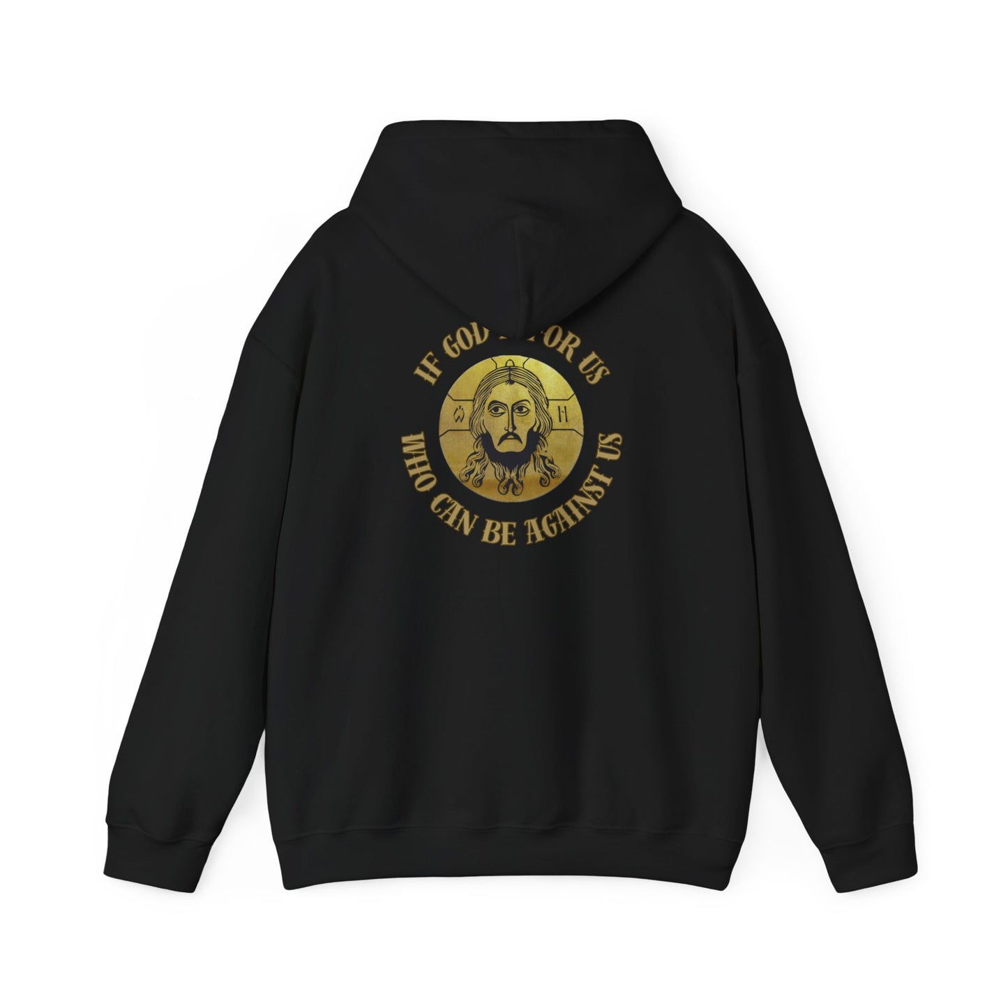 Faith-Inspired Jesus if God is for us !Unisex Hooded Sweatshirt, Cozy Christian Apparel, Religious Gift, Spiritual Hoodie, Bible Verse Sweatshirt