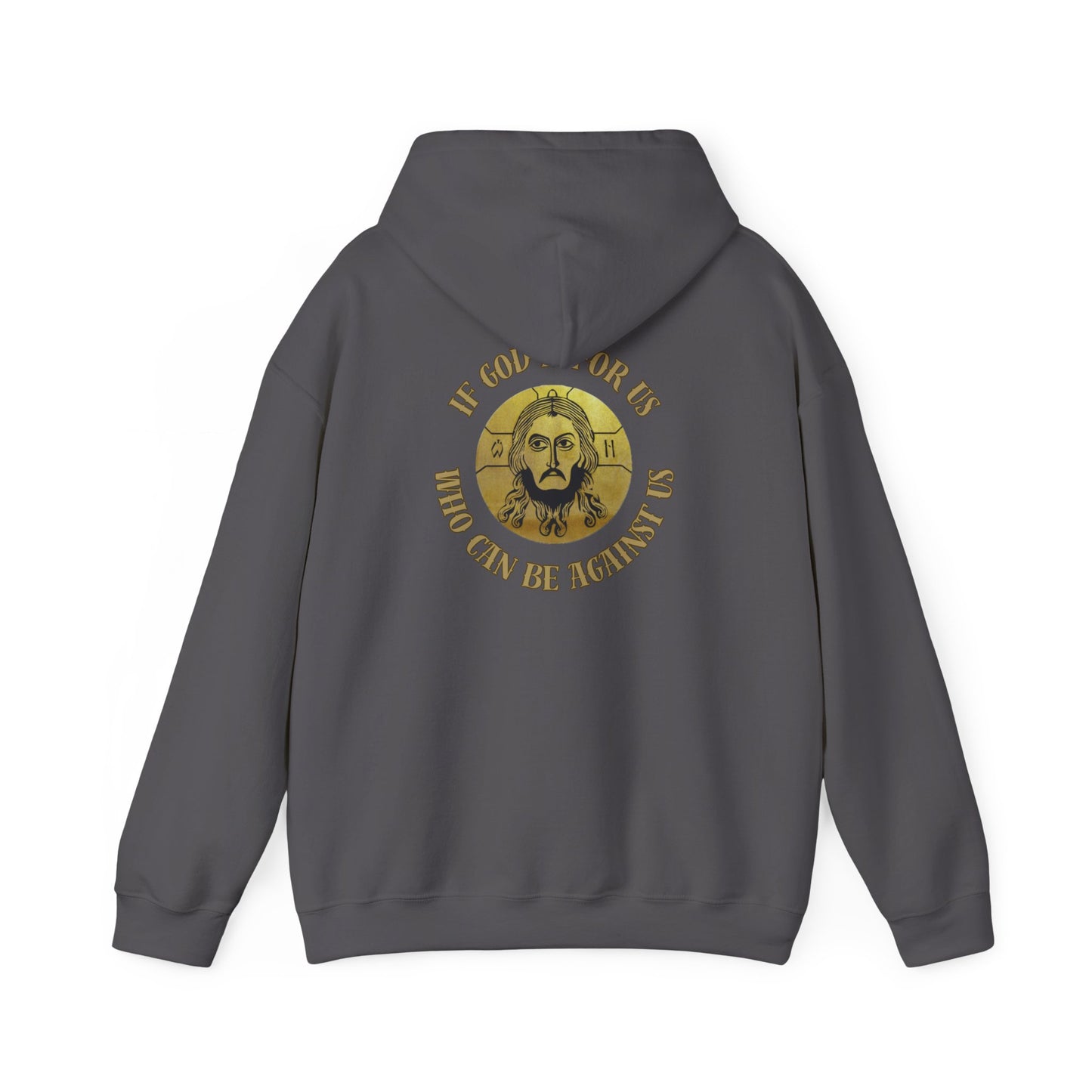 Faith-Inspired Jesus if God is for us !Unisex Hooded Sweatshirt, Cozy Christian Apparel, Religious Gift, Spiritual Hoodie, Bible Verse Sweatshirt