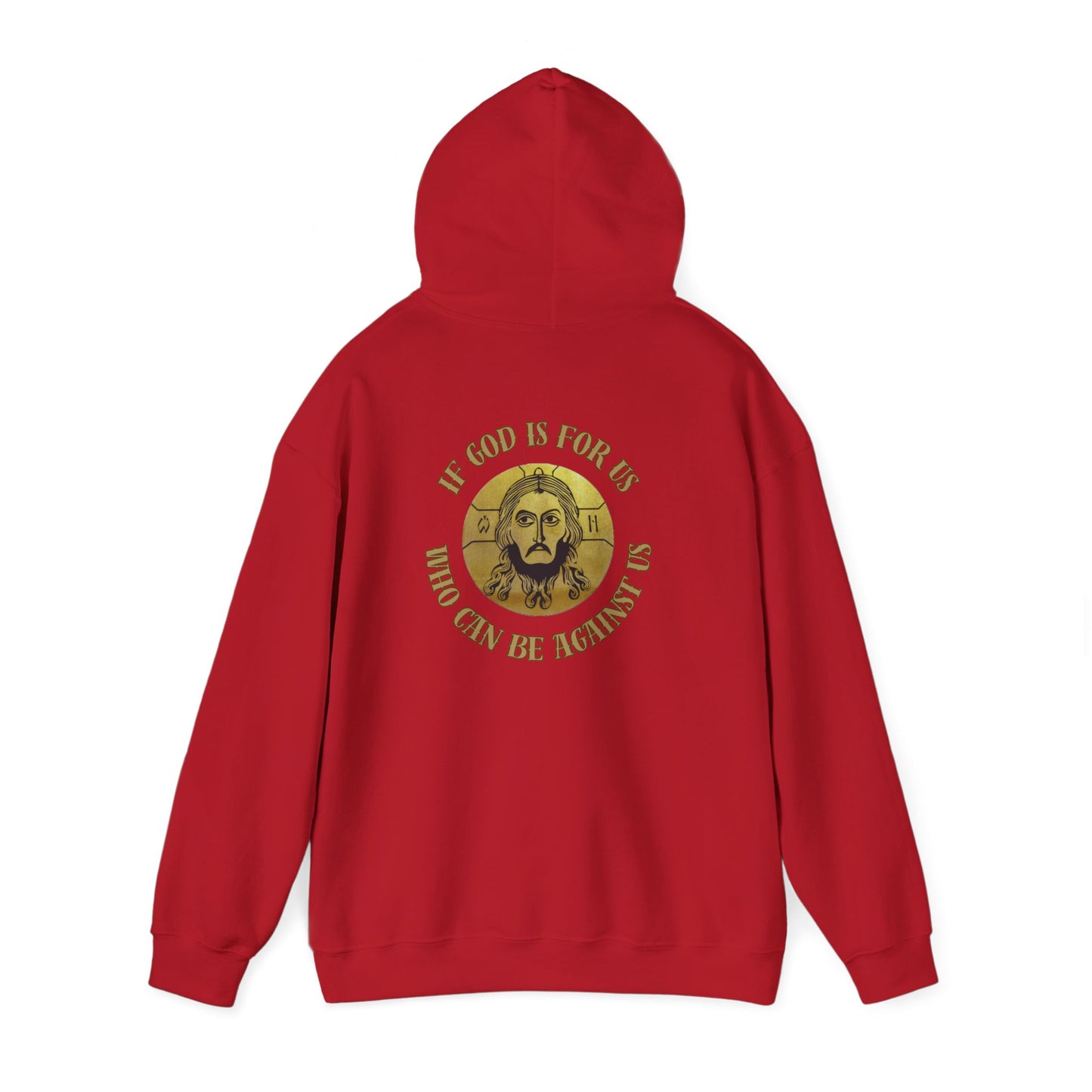 Faith-Inspired Jesus if God is for us !Unisex Hooded Sweatshirt, Cozy Christian Apparel, Religious Gift, Spiritual Hoodie, Bible Verse Sweatshirt