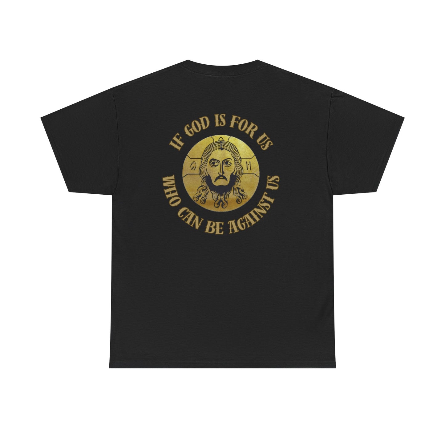 Faith-Jesus if God is for us ! Unisex Heavy Cotton Tee - Inspirational Graphic Shirt, Christian Apparel, Gift for Believers, Faith-Based Top, Casual Wear