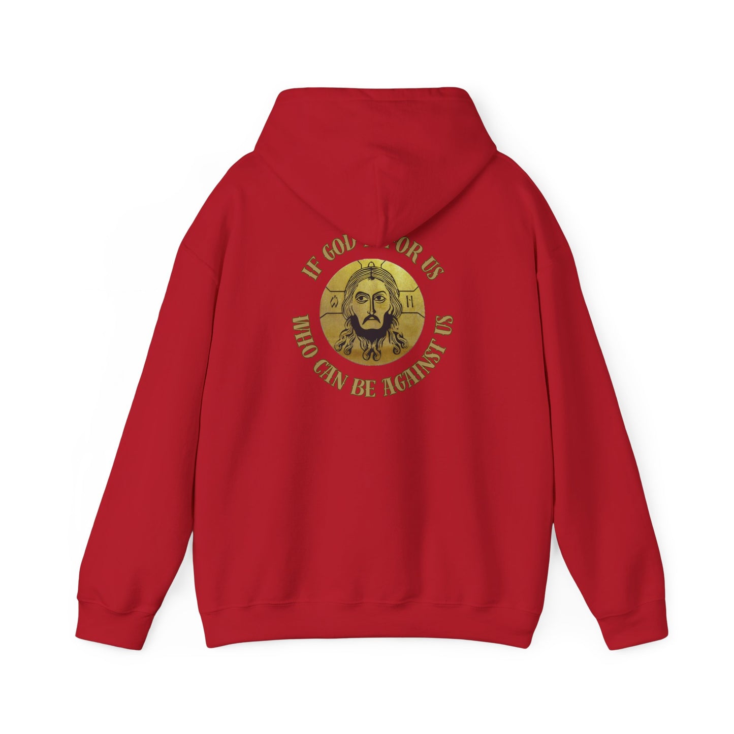 Faith-Inspired Jesus if God is for us !Unisex Hooded Sweatshirt, Cozy Christian Apparel, Religious Gift, Spiritual Hoodie, Bible Verse Sweatshirt