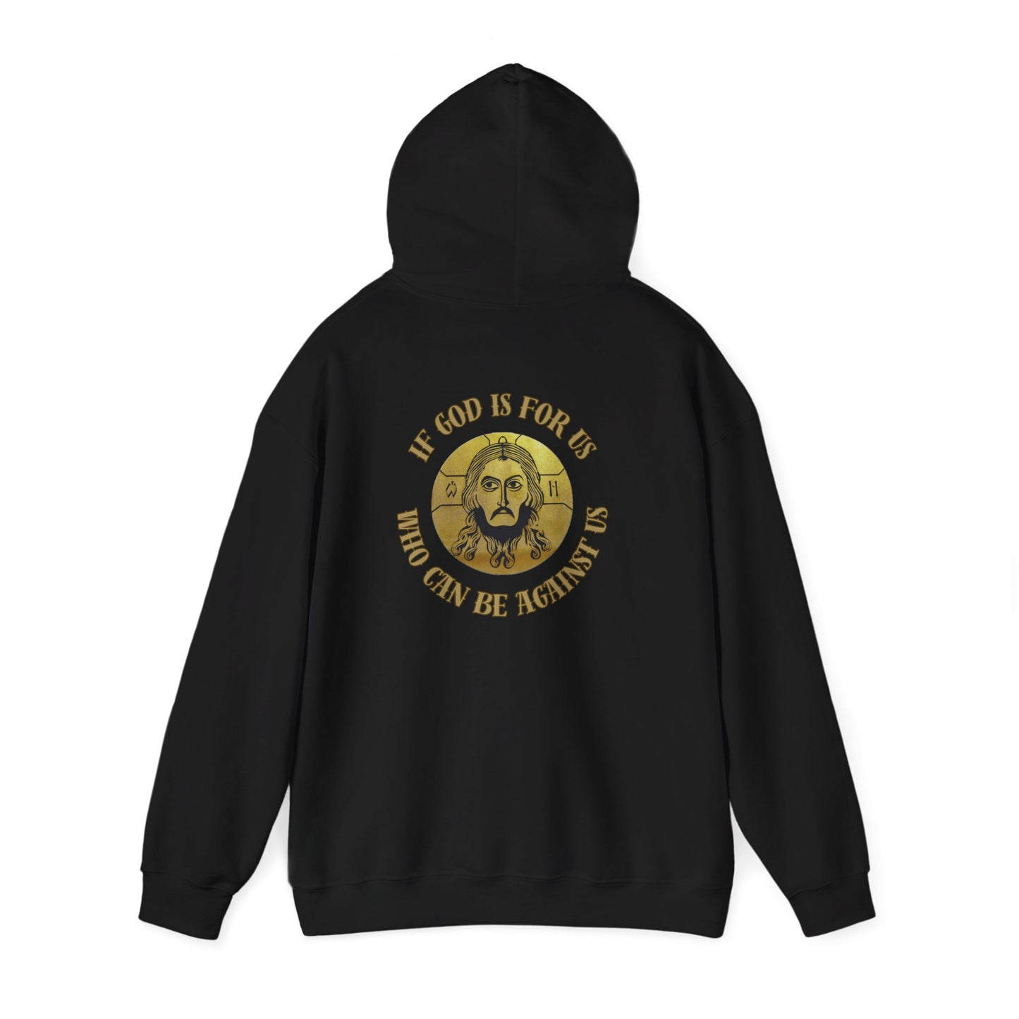 Faith-Inspired Jesus if God is for us !Unisex Hooded Sweatshirt, Cozy Christian Apparel, Religious Gift, Spiritual Hoodie, Bible Verse Sweatshirt