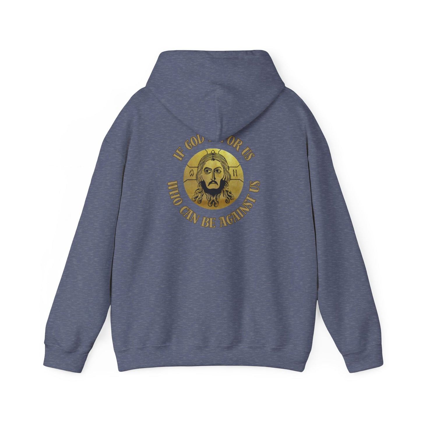 Faith-Inspired Jesus if God is for us !Unisex Hooded Sweatshirt, Cozy Christian Apparel, Religious Gift, Spiritual Hoodie, Bible Verse Sweatshirt