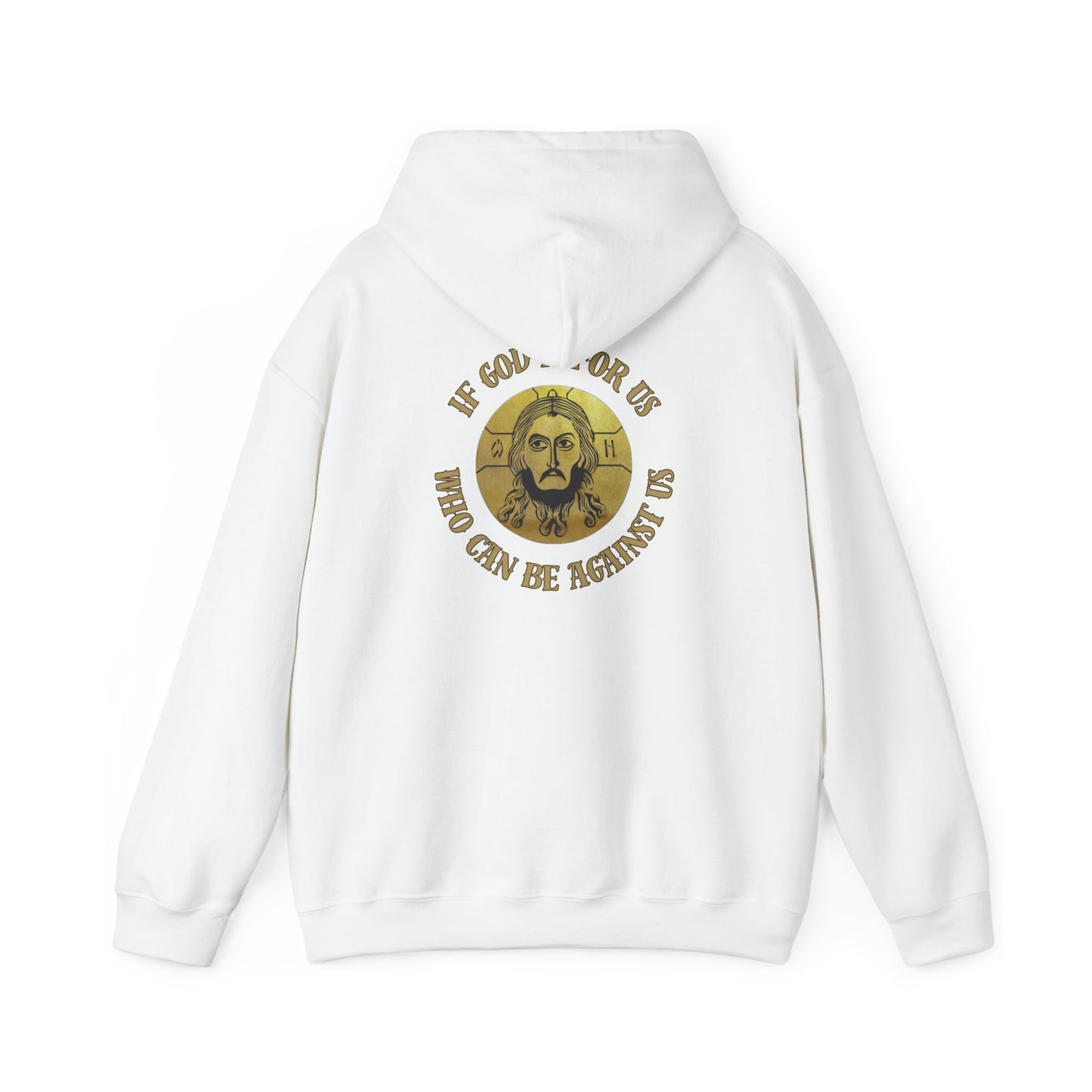 Faith-Inspired Jesus if God is for us !Unisex Hooded Sweatshirt, Cozy Christian Apparel, Religious Gift, Spiritual Hoodie, Bible Verse Sweatshirt