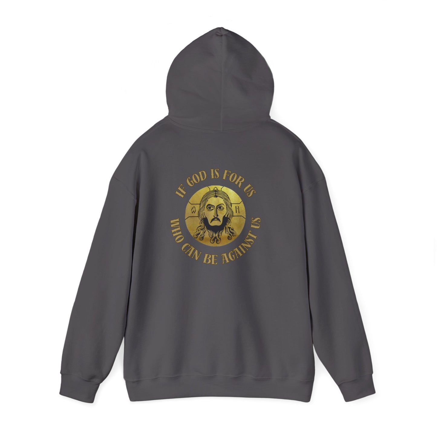 Faith-Inspired Jesus if God is for us !Unisex Hooded Sweatshirt, Cozy Christian Apparel, Religious Gift, Spiritual Hoodie, Bible Verse Sweatshirt