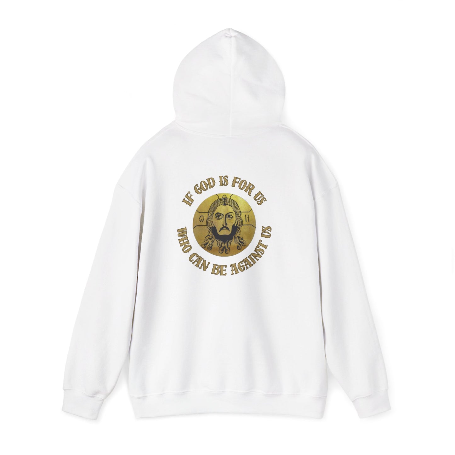 Faith-Inspired Jesus if God is for us !Unisex Hooded Sweatshirt, Cozy Christian Apparel, Religious Gift, Spiritual Hoodie, Bible Verse Sweatshirt