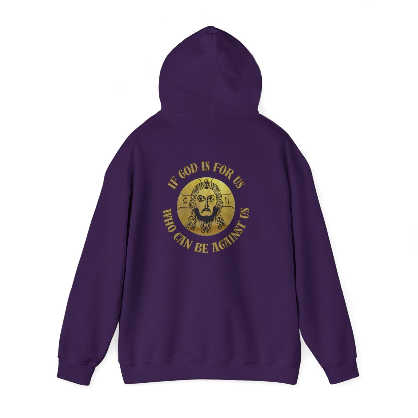 Faith-Inspired Jesus if God is for us !Unisex Hooded Sweatshirt, Cozy Christian Apparel, Religious Gift, Spiritual Hoodie, Bible Verse Sweatshirt